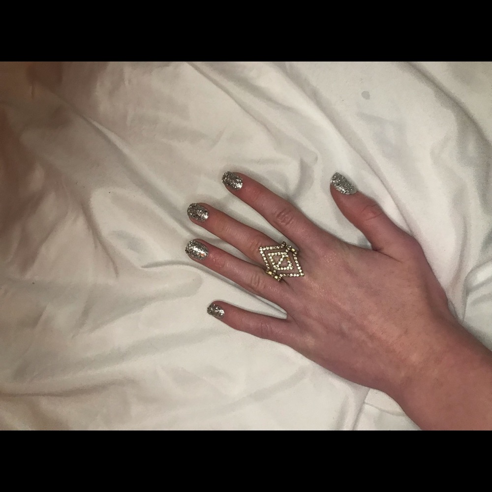 Gold triangle ring